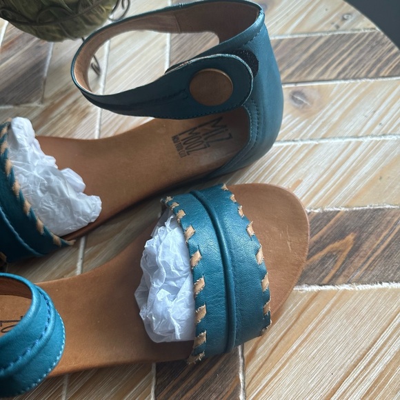 Miz Mooz Whipstitch Accent Ankle Strap Sandal - Picture 2 of 8